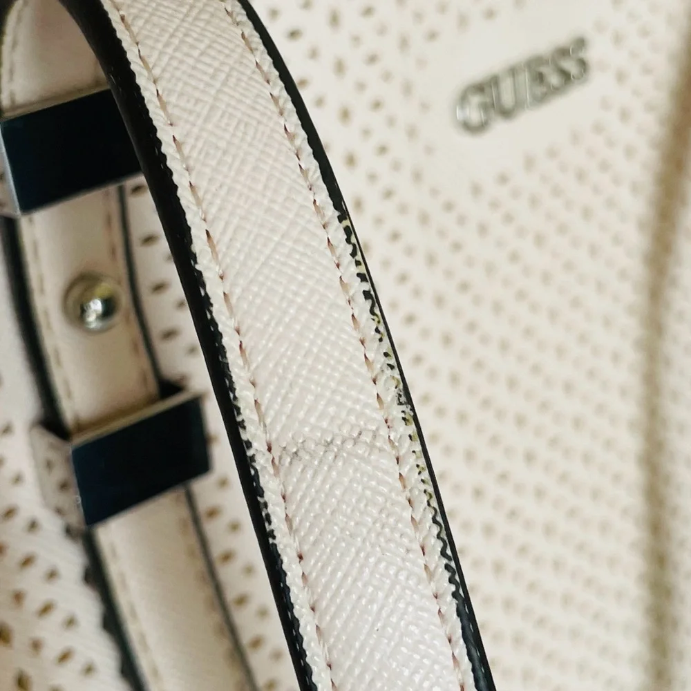 Guess Gia Satchel Tote Perforated Shoulder Bag - Picture 15 of 16